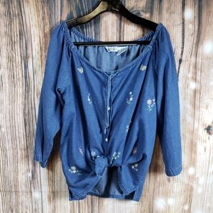 Casey & Max Embellished Button Down Top Shirt